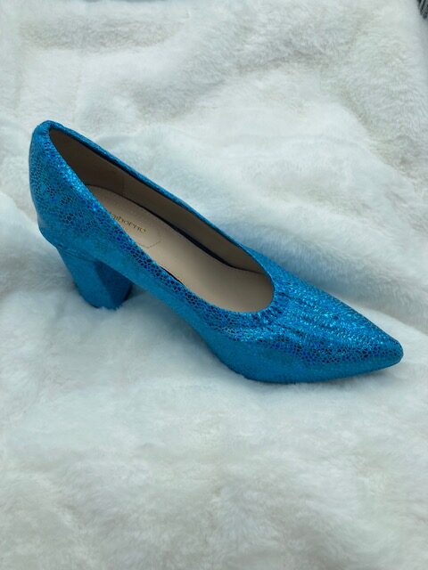 bright blue shoe cover