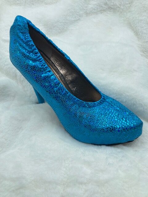 bright blue shoe cover