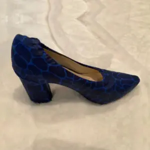 blue printed shoe cover